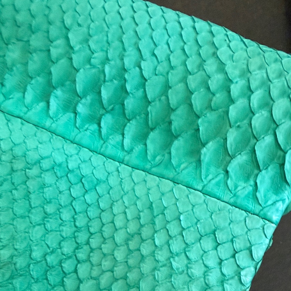 URBANT Leather Turquoise/GREEN Oversized Wristlet/ Clutch. - Picture 10 of 10